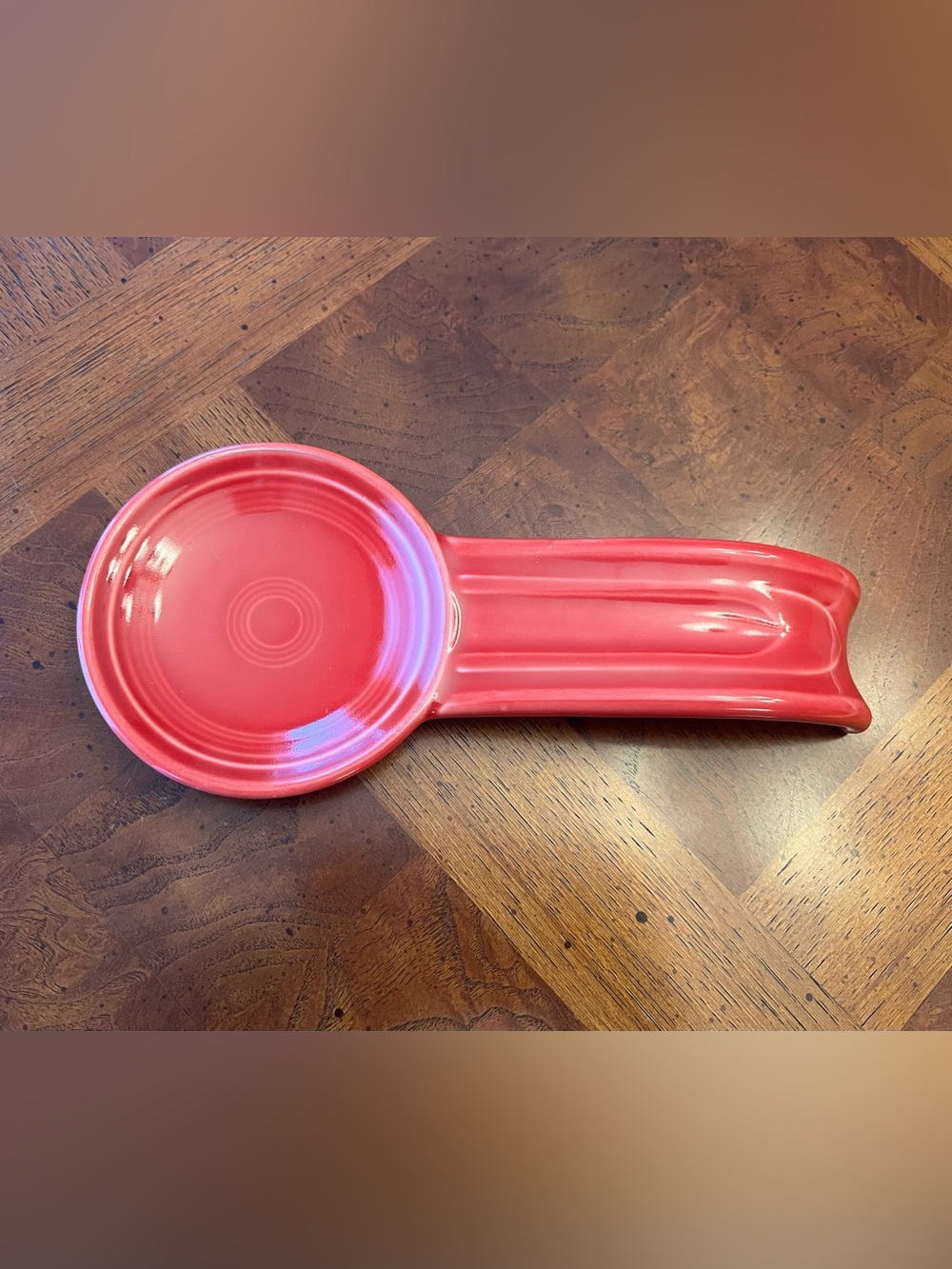Fiesta Scarlet Spoon Rest Retired Homer Laughlin Red Ceramic USA 8⅛”